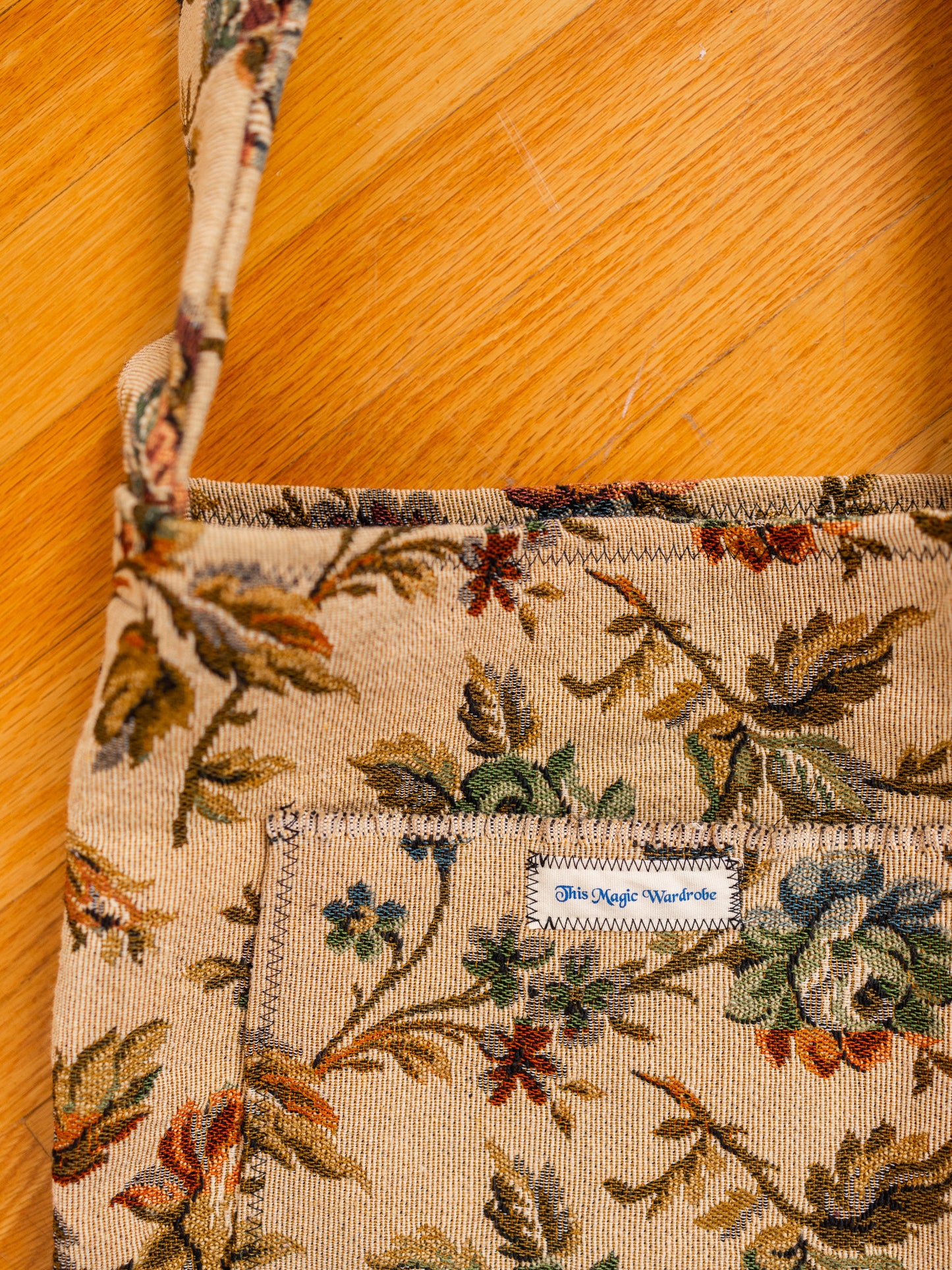 Vintage Floral Fabric Tote Bag