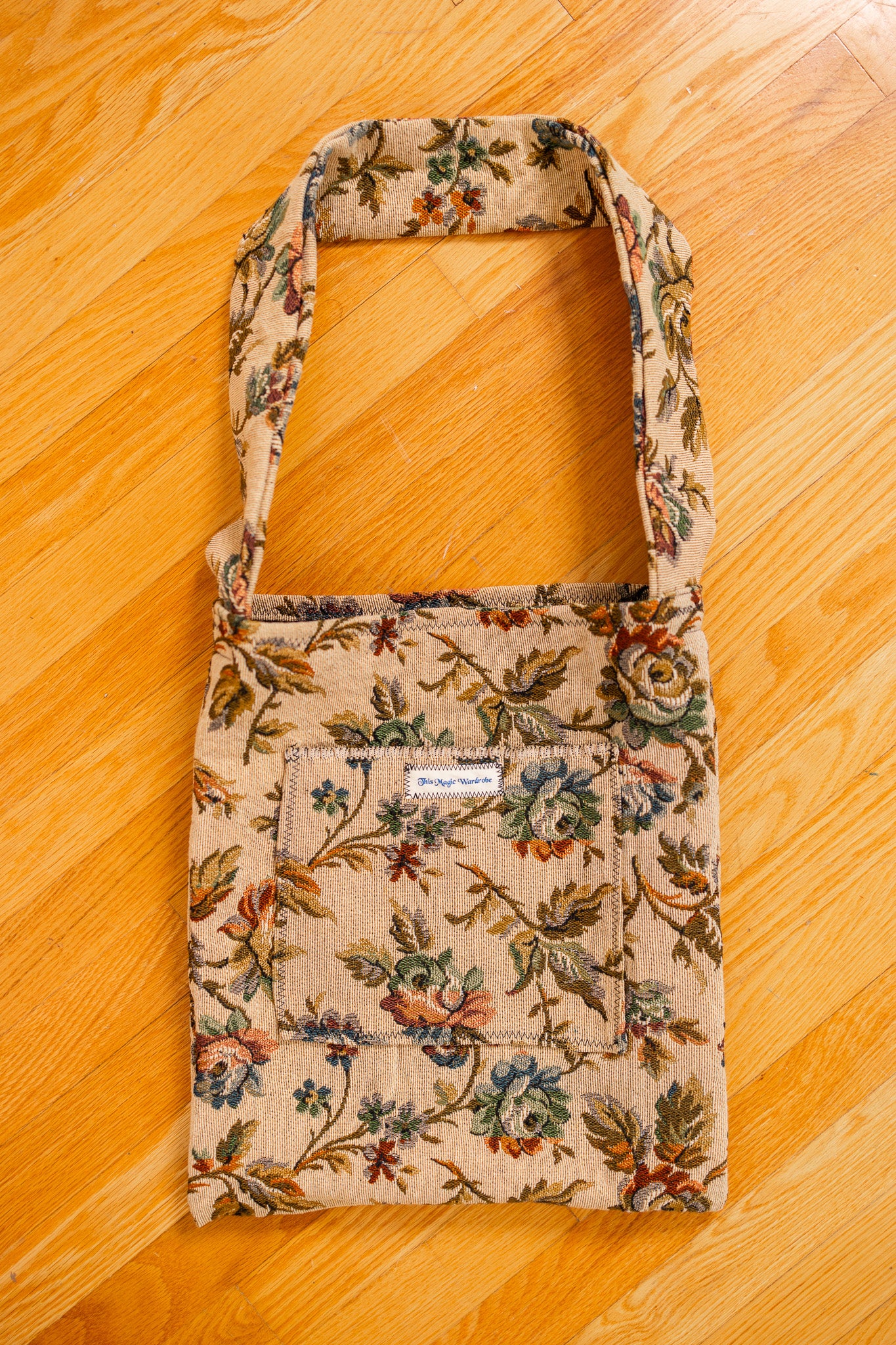 Vintage Floral Fabric Tote Bag